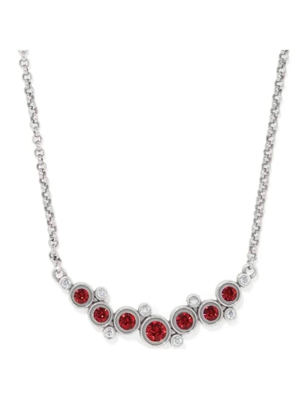 Brighton Constella Silver Crystal Necklace $108 NWT RED